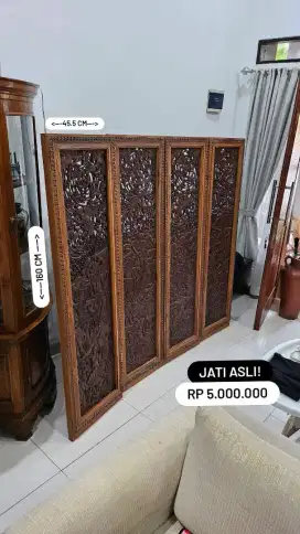 partisi ruangan kayu jati