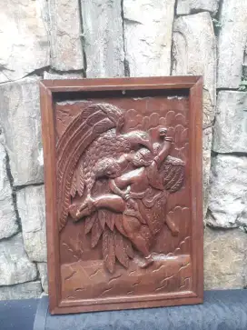 Antik vintage ukir kayu jati judul rahwana shinta