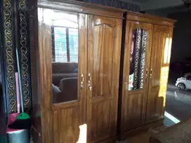 Almari Lemari Kaca Gantung Hanger Baju Pakaian 2 Pintu Kayu Jati #BS