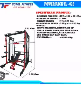 Alat fitnes power rack tl 026 kokoh