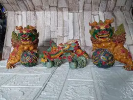 3 Patung Naga Bahan porcelain