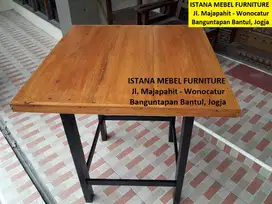 Meja Bar Cafe Warung Makan Belajar Tulis Kotak Persegi Kayu Mahoni #SM