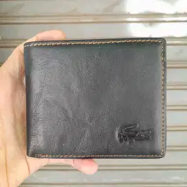 DOMPET PRIA KULIT ASLI HITAM LACOSTE SIMPLE