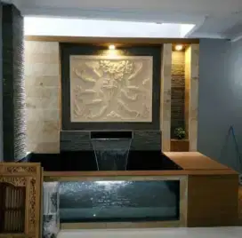 Kolam minimalis dan pot costum