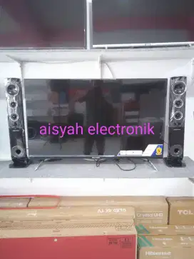 ANDROID TV POLYTRON 43 INCI + SPEAKER TOWER KIRI KANAN 5 TAHUN GARANSI
