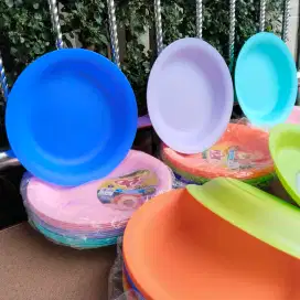 12 Pcs Piring Plastik Bulat KH 9 Inchi