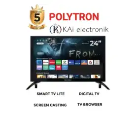 SMART TV POLYTRON 24 INCI NEW 24CV1869 GARANSI RESMI 5 TAHUN