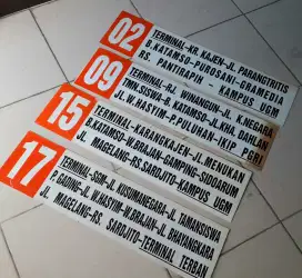 Papan nama bus orange asli di yogya jadul seiko sepeda antik vintage