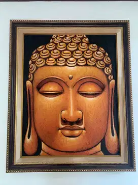 Lukisan Budha Emas Hitam