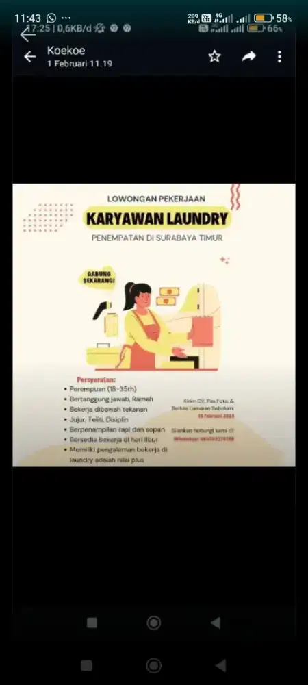 penjaga laundry surabaya timjr area belakang galaxy mall