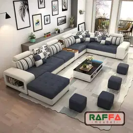 Sofa leter u - Sofa beranak - Sofa living room - Sofa tamu mewah