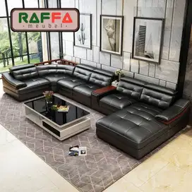 Sofa Letter U - Sofa Kulit Ruang Tamu - Sofa Model Terbaru - Sofa u