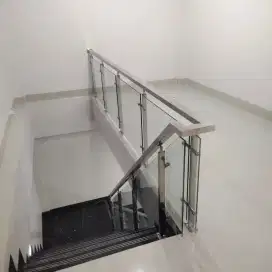 Reling/railing balkon stenlis & kanopi kaca solarflat alderon spandek