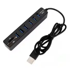 2 in 1 USB Hub 6 Port Combo Card Reader SD/TF Card