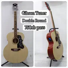 GITAR AKUSTIK ELEKTRIK TUNER DOUBLE ROUND NECK UTUH KOKOH