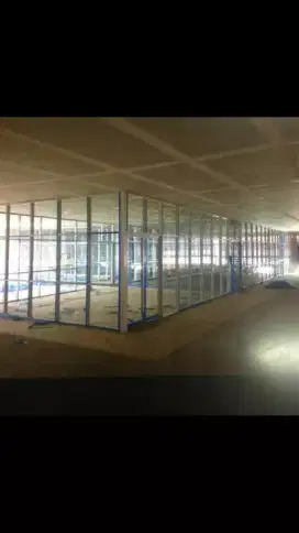 Pintu aluminium Jendela Kanopi Kaca tempered Kitchen set Partisi lipat