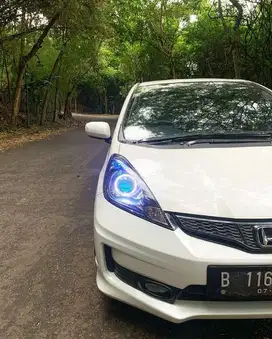 Headlamp Projektor/Proji 3 inch Blue Lens + Angel Eyes Putih Second