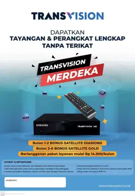 Parabola mini transvision nusantara gratis chanel premium 1 tahun