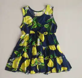 Dress anak Perempuan motif Daun Import