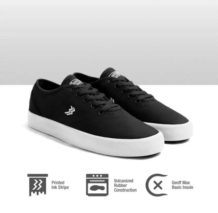 Sepatu Geoff Max - Ethan Black White No. 44