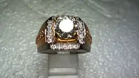 Cincin Perak Permata Moissanite 1 Ct Excelent