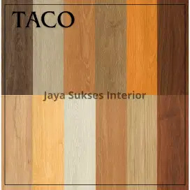Lantai vinyl Taco tebal 3mm lantai kayu plank motif warna natural /box