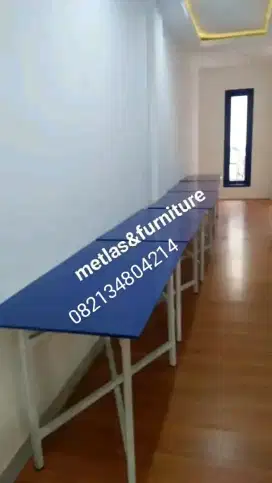 Meja lipat silang portable,,120x60xT70cm