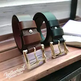 Ikat pinggang gesper kulit sapi asli quick release solid brass GB06
