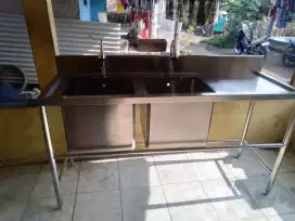 Wastafel 2 Lubang Stainless Steel