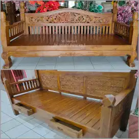 READY Bale-Bale Kayu Jati full Finishing alus 2 meter - GRATIS ONGKIR
