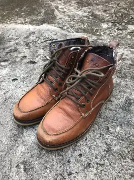 Crevo Men's Brown Memory Foam Work Casual Boots