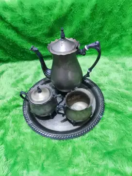 Vintage silver plated Teapot set ( barang antik)