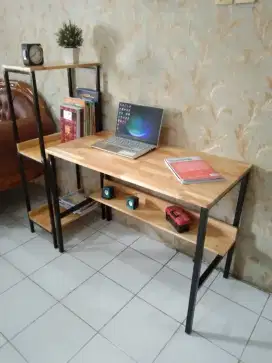 Ready stock meja belajar set dengan rak