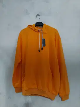 Jaket hoodie polos kuning keren