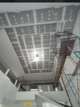Dekor Plafon gypsum rata bebas gelombang