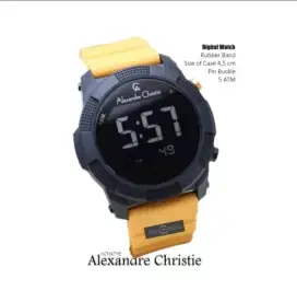 Jam tangan Pria Alexandre Christie original ac 9371 yellow