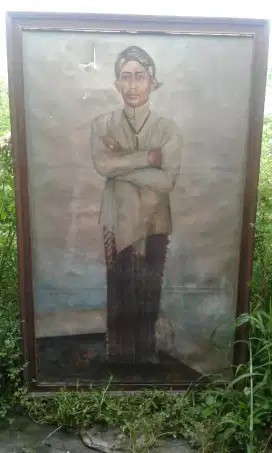 Lukisan tokoh sosrokartono vintage ori nego cod rungkut ok gan