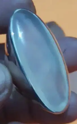 Cincin Perak Batu Akik Natural Calsedony