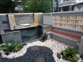Kolam ikan koi, kolam minimalis atau kolam air mancur