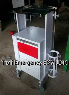 Troli Emergency Trolley UGD IGD Emergensi Barang Besi Troly RS Darurat