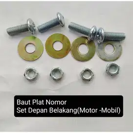 Baut Plat Nomor Set Depan Belakang Motor Mobil Skrup Plat Motor Mobil