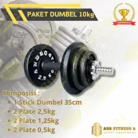 Dumbel Besi  Set 10kg Bongkar Pasang Anti Pecah