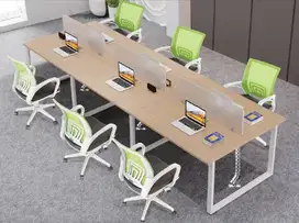 Meja Kantor meja kerja Partisi Sekat kaca 6 Staff Indachi Inco Series