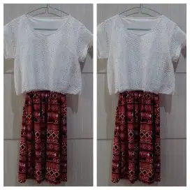 Dress combi brukat batik