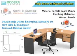 Meja Kantor L Meja Kerja Meja Tulis Meja Minimalis Powell 3 Termurah