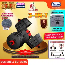 Alat fitnes olahraga barbel dumble set 20kg