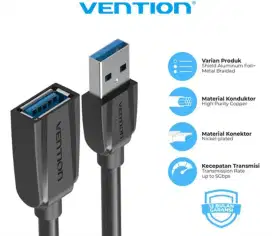 Kabel Data Extension USB 3.0 Vention 2 Meter Speed Data Transfer 5Gbps