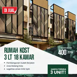 KOST DIJUAL MALANG DI PRIVATE CLUSTER 3 LANTAI FULL FURNISH