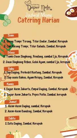 Menu catering harian edisi bulan muharam