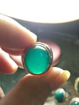 bacan doko kristal ring perak